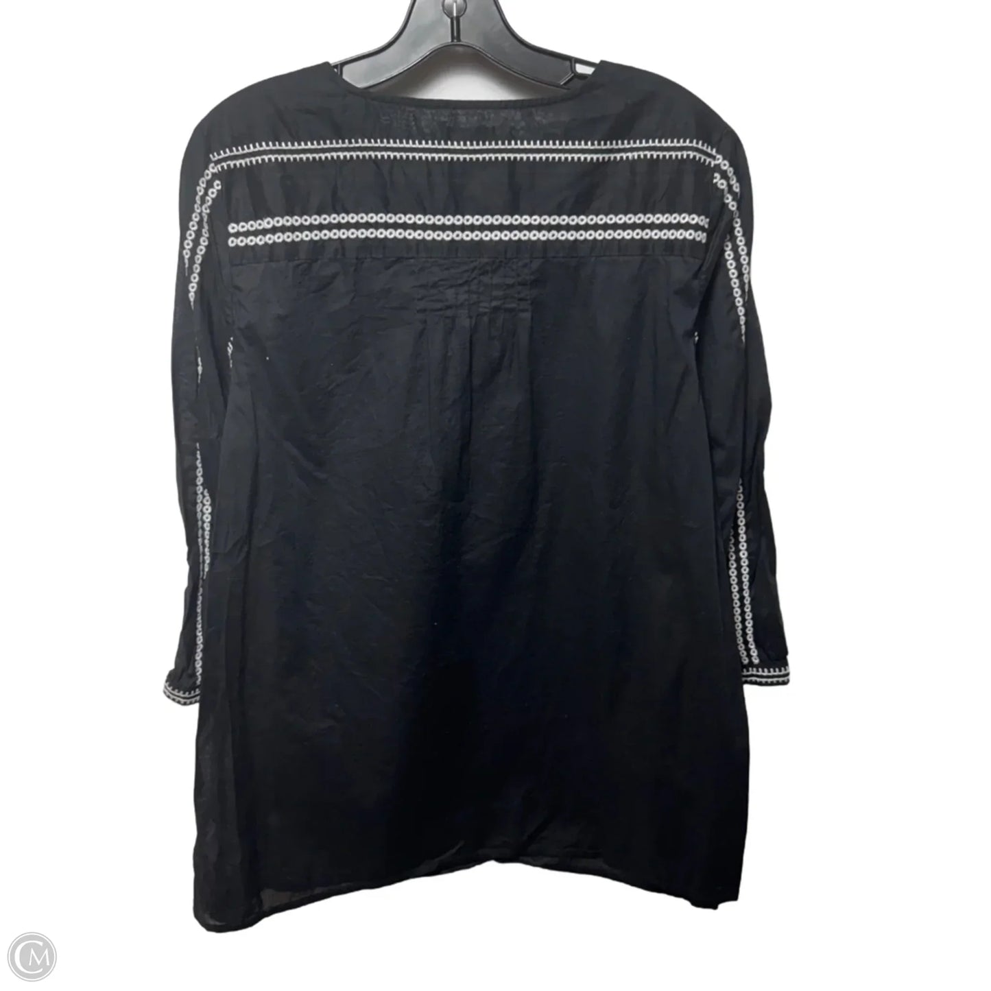 Top Long Sleeve By Talbots In Black & White, Size: L