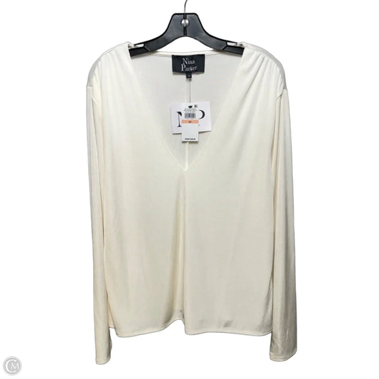 Top Long Sleeve By Clothes Mentor In Cream, Size: 2x