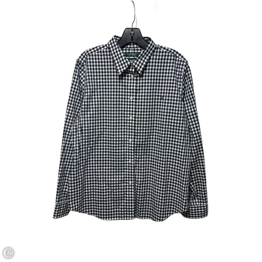 Top Long Sleeve By Lauren By Ralph Lauren In Checkered Pattern, Size: Xl