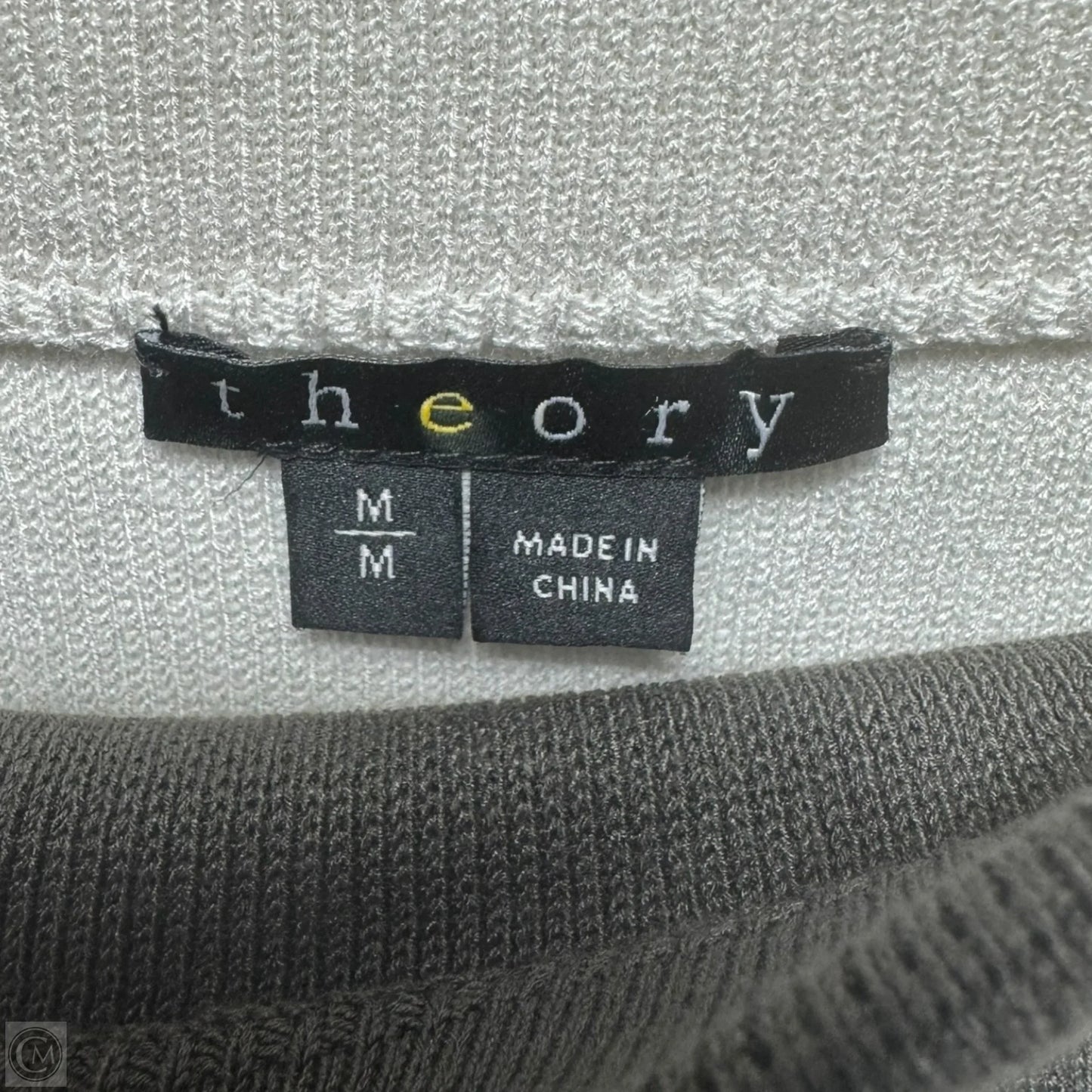 Colorblock Knit Skirt Mini & Short By Theory In Grey & White, Size: M