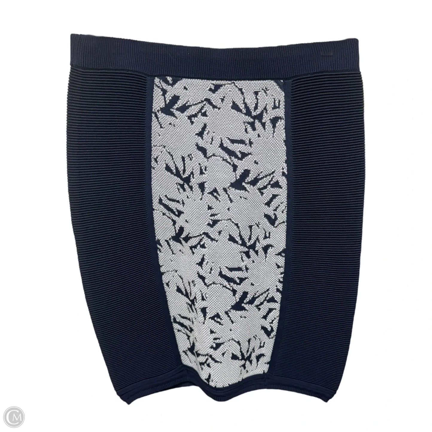 Okina Jacquard Pencil Skirt Designer By Rebecca Minkoff In Blue & White, Size: M