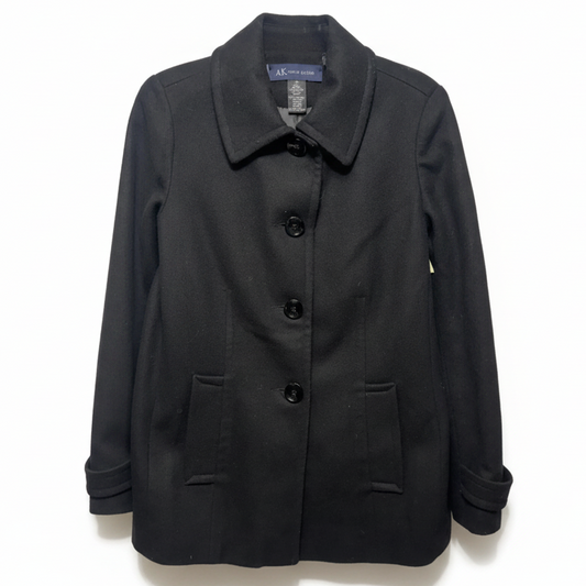 Wool Blend Coat Peacoat By Anne Klein In Black, Size: Xs