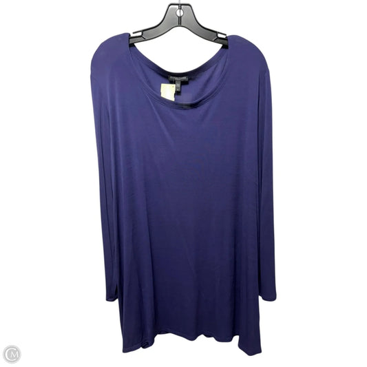 Silk Top Long Sleeve By Eileen Fisher In Purple, Size: 1X