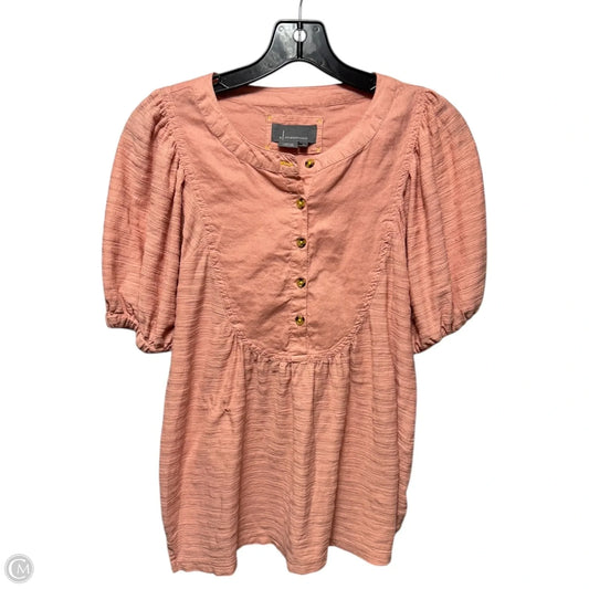 Elinor Textured Top By Anthropologie In Coral, Size: XS
