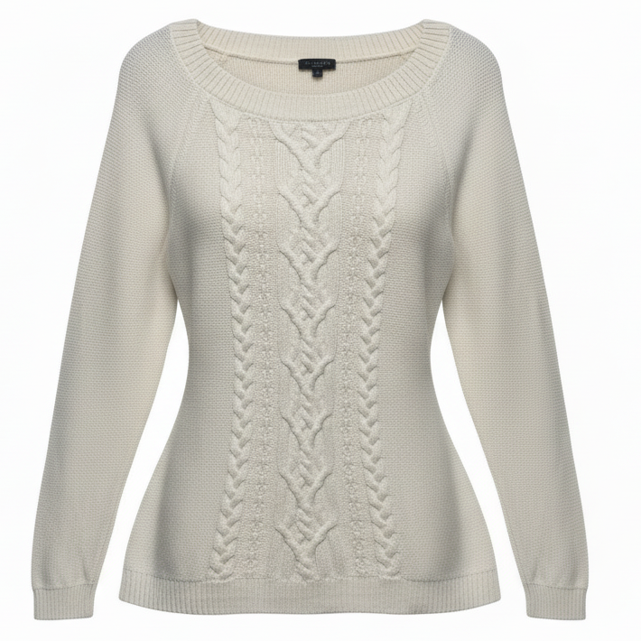 Sweater By Talbots In Cream, Size: M