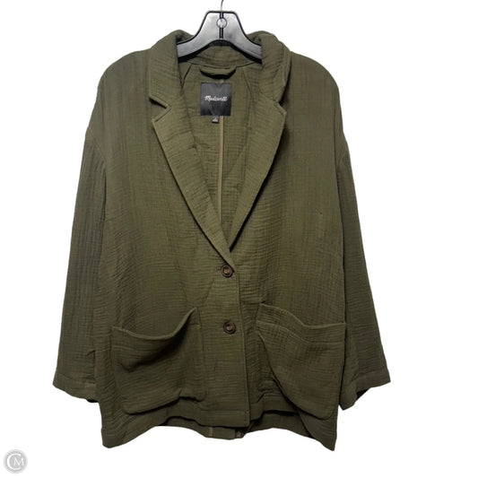 Cotton Gauze Blazer By Madewell In Green, Size: L