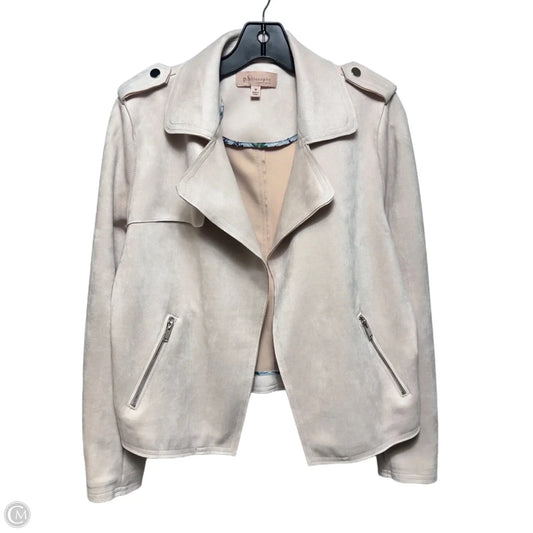 Faux Suede Jacket Moto By Philosophy In Pink, Size: M