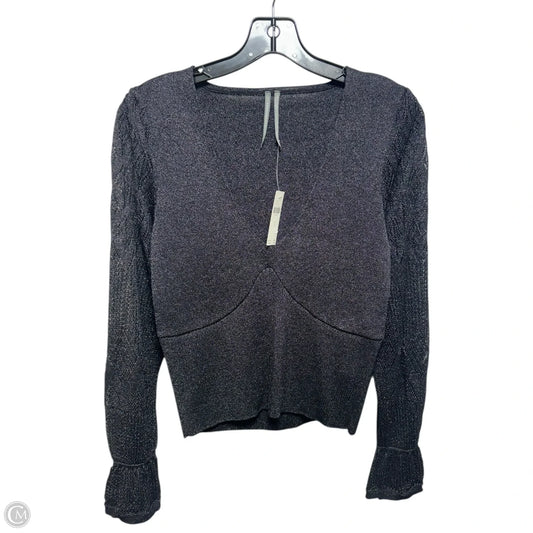Woven-Sleeve Twofer Sweater By Anthropologie In Grey, Size: S