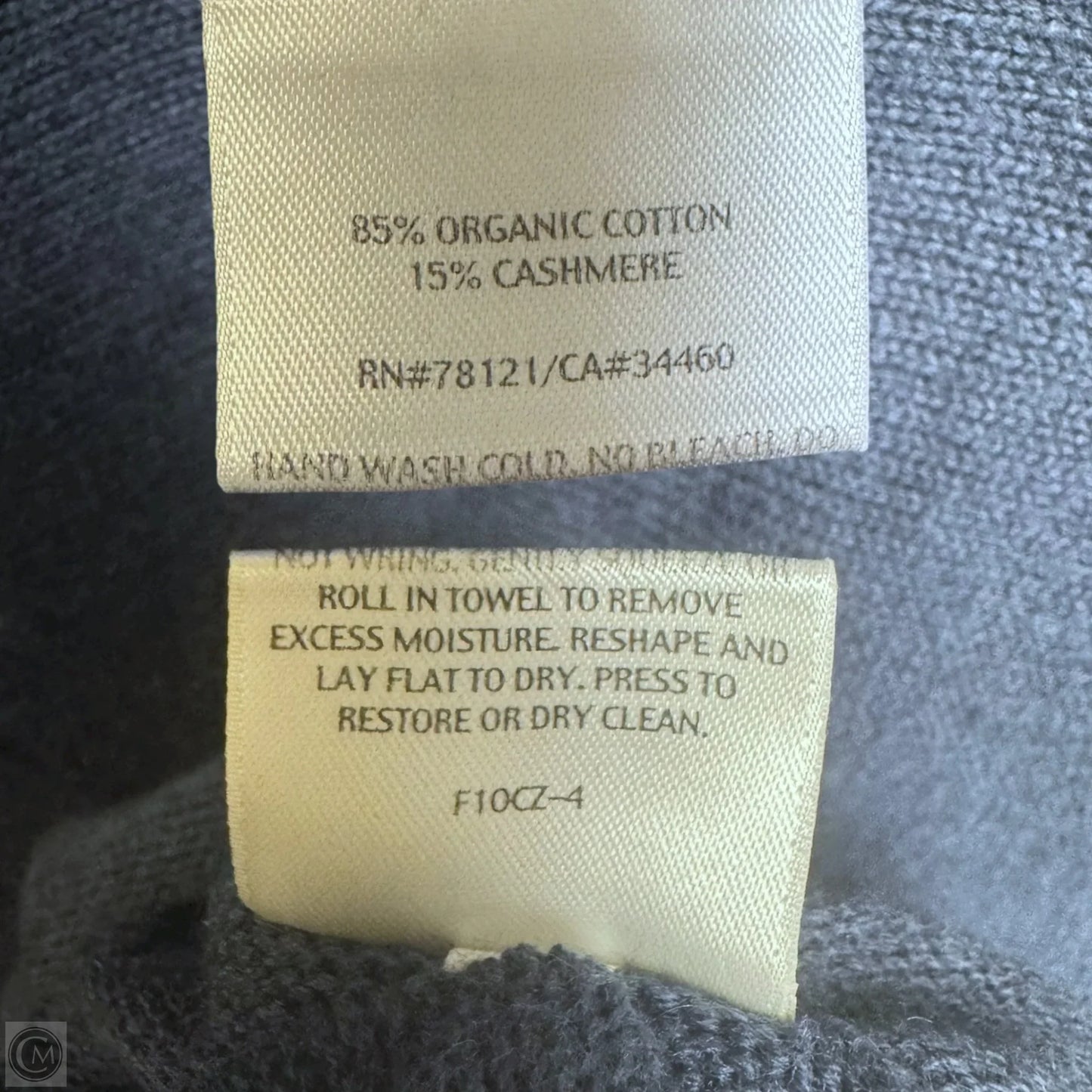 Cotton-Cashmere Blend Sweater Short Sleeve By Eileen Fisher In Blue, Size: M