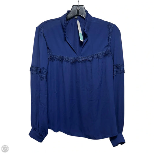 Harper Renaissance Neckline Blouse Long Sleeve By Strut & Bolt In Navy, Size: S