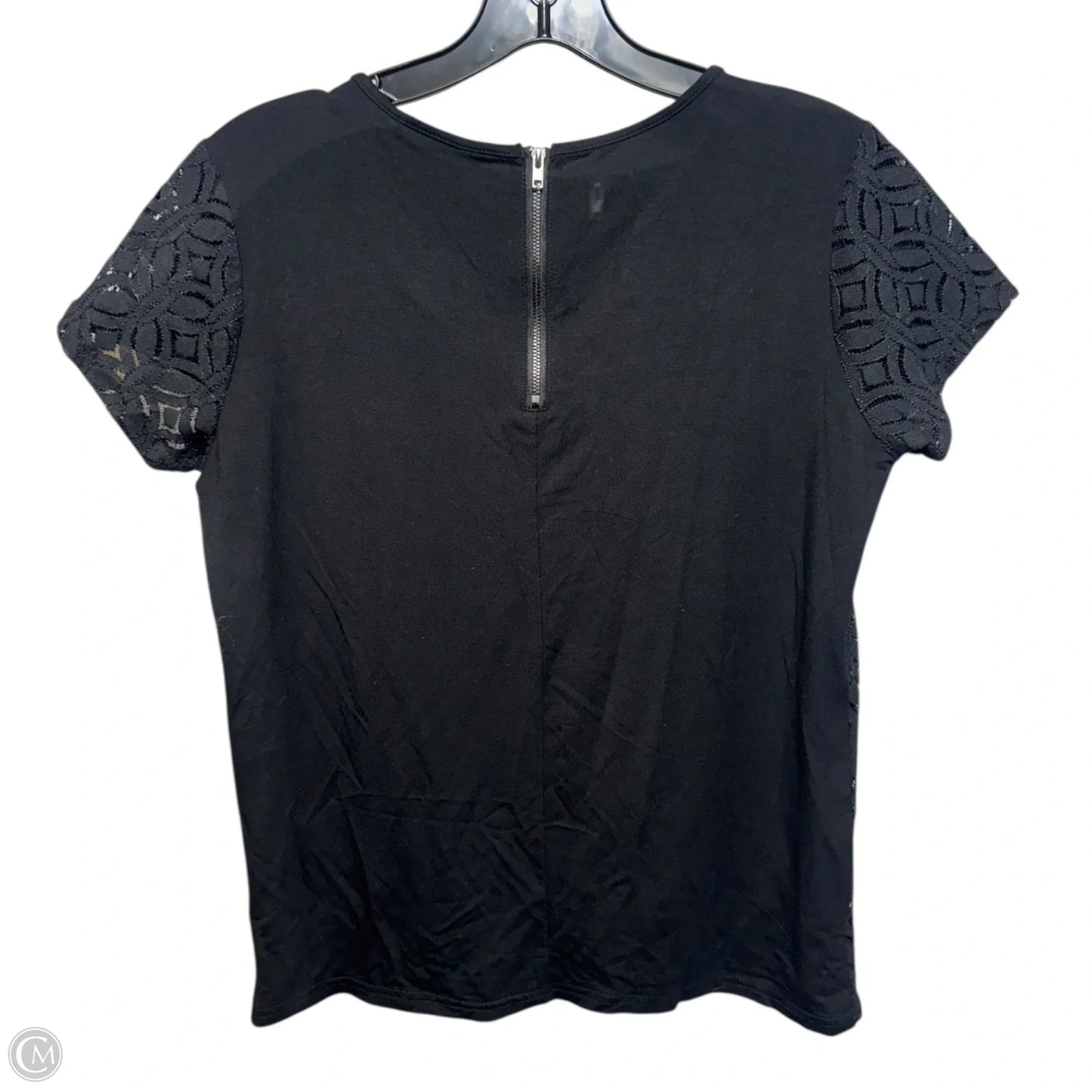 Hans Crochet Front Top Short Sleeve By Market & Spruce In Black, Size: S