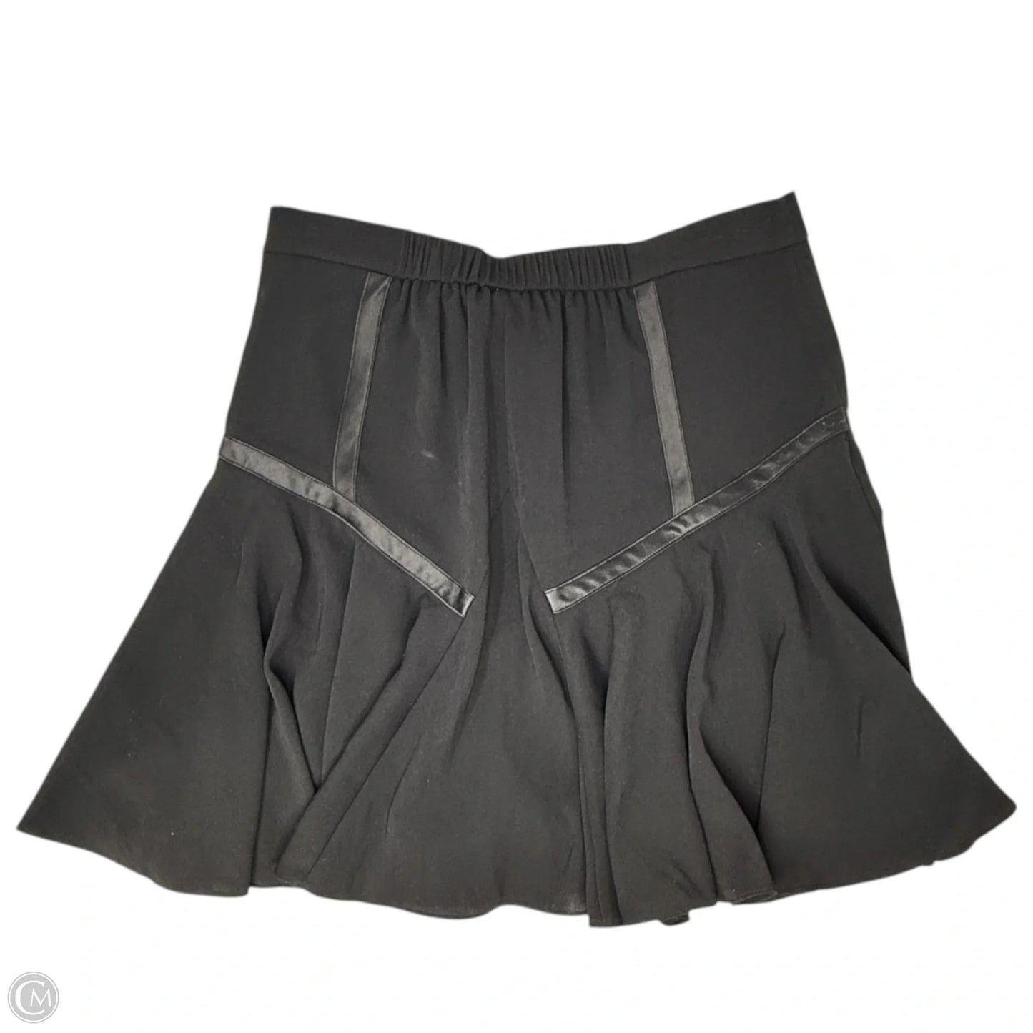 Tape Detail Flounce A-Line Fit Flare Skirt Designer By Halston Heritage In Black, Size: 8