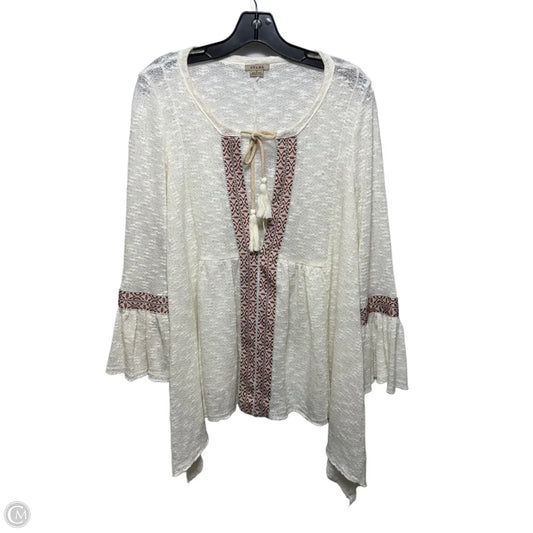 Top Long Sleeve By Anamá In Cream, Size: S
