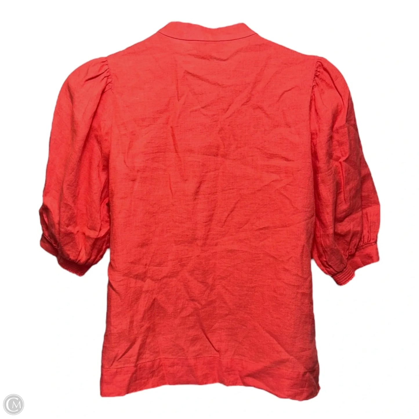 Mialeigh Elbow Sleeve Linen Top Designer By Lilly Pulitzer In Coral, Size: 8