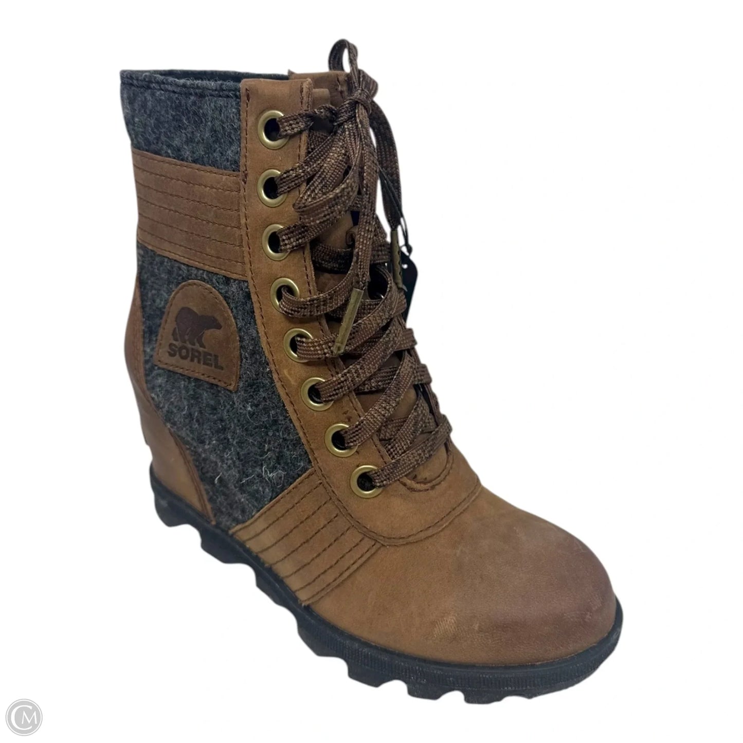 Lexie Wedge Boots Ankle Heels By Sorel In Brown, Size: 5