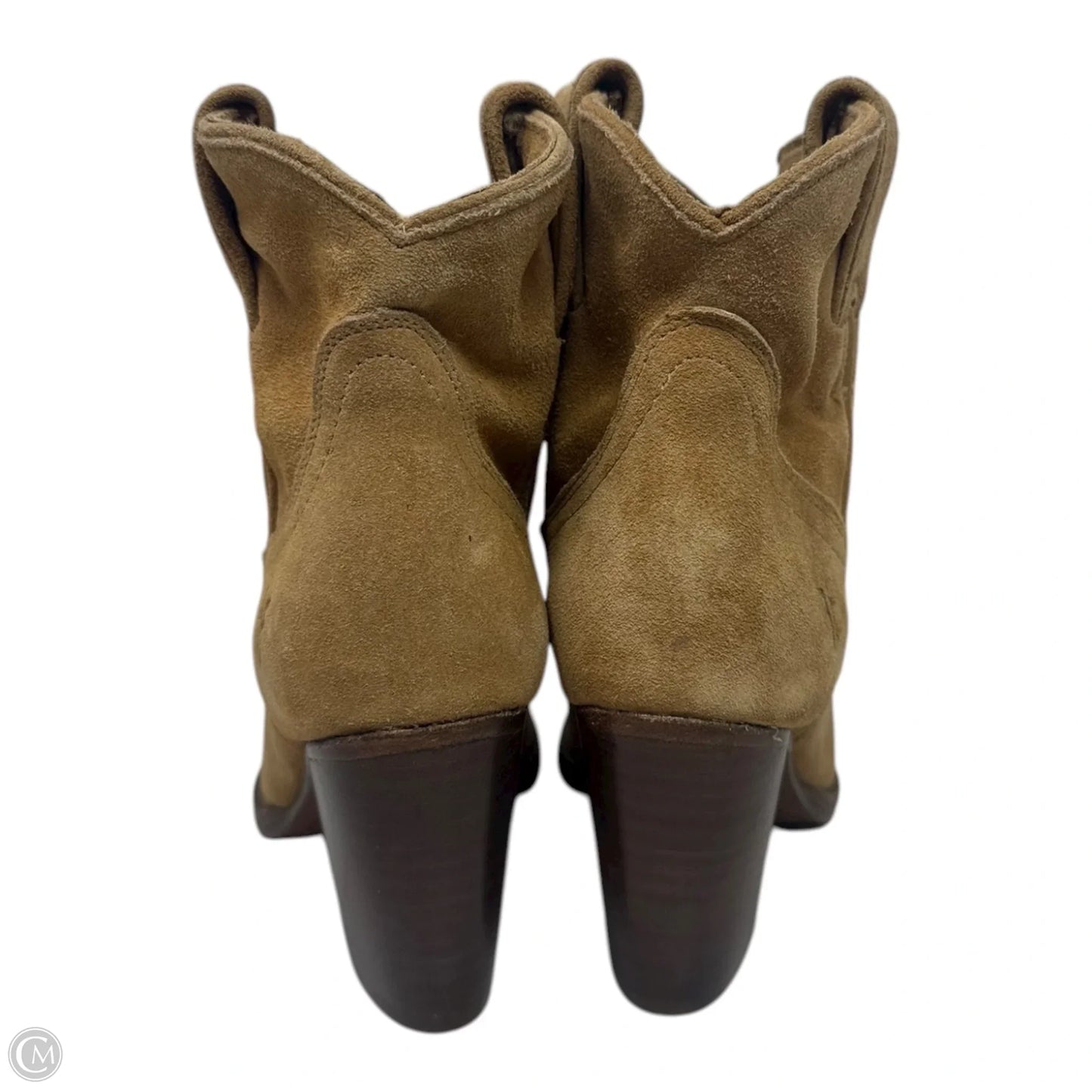 Ilana Suede Boots Ankle Heels By Frye In Tan, Size: 5.5