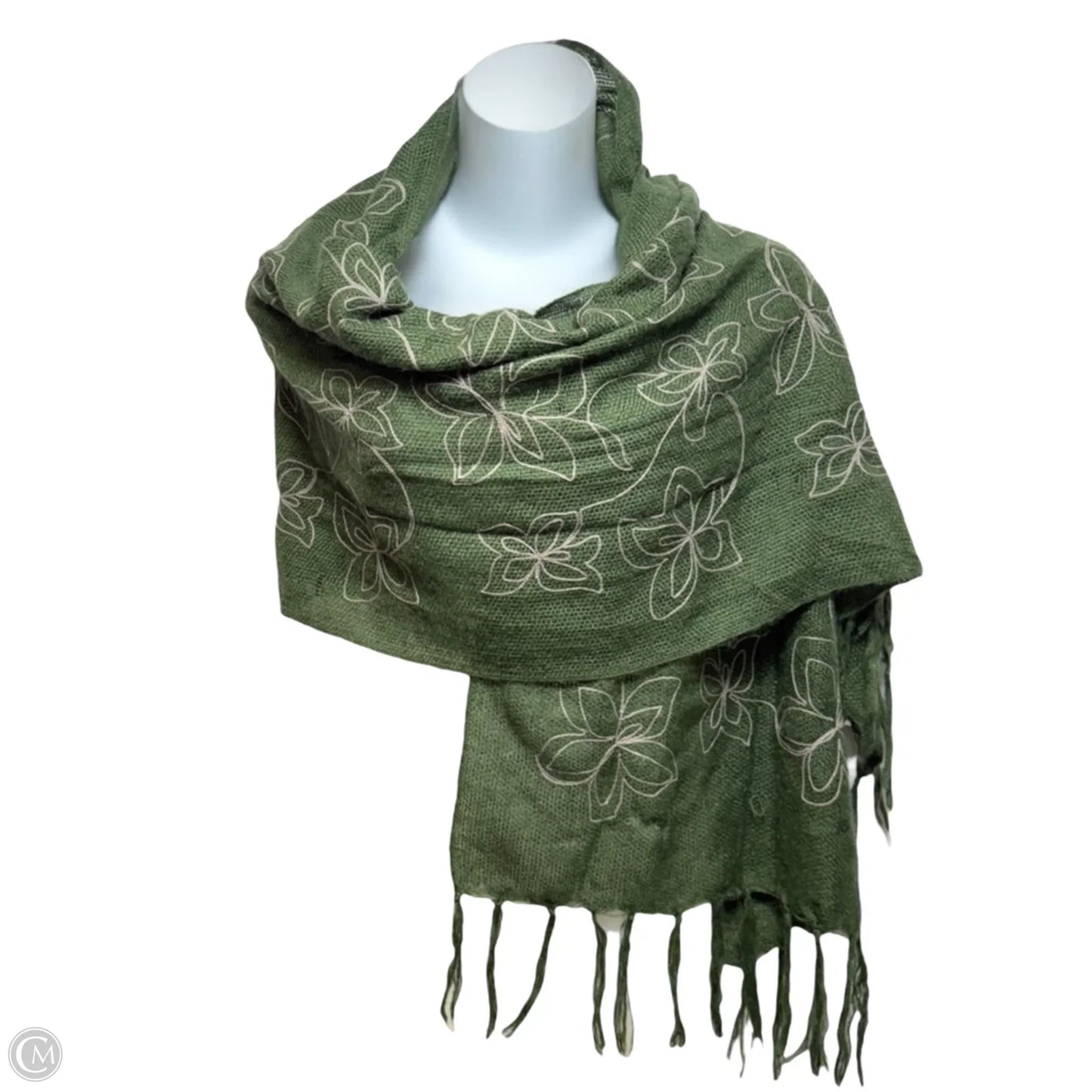 Floral Embroidered Scarf Long