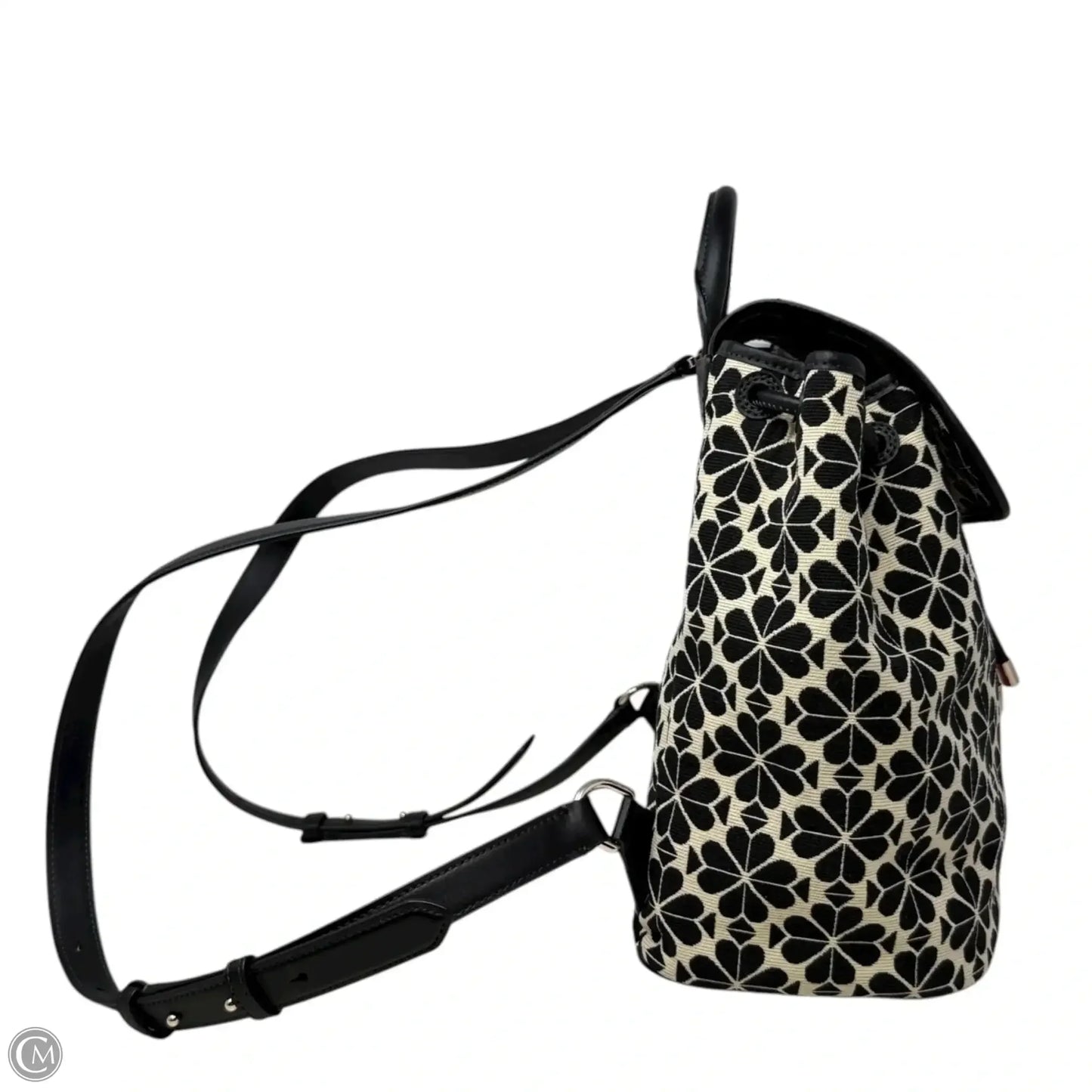 Spade Flower Jacquard Stripe Sinch Flap Backpack Designer By Kate Spade, Size: Medium