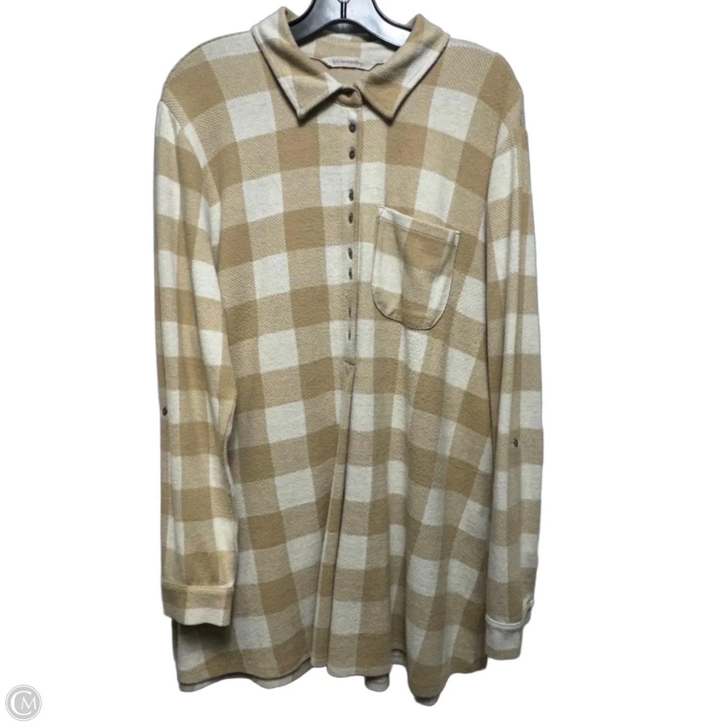 Tunic Long Sleeve By Soft Surroundings In Plaid Pattern, Size: Xl
