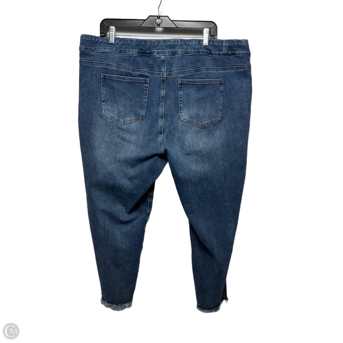 Elastic Waist Jeans Straight By John Mark In Blue Denim, Size: 1x/20W