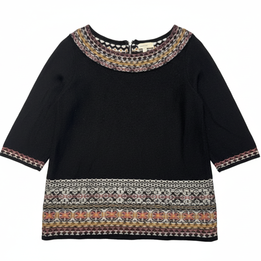 Antiquarian Pullover Sweater By Sleeping On Snow In Black & Pink, Size: XS