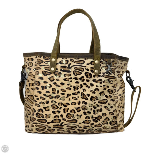 Fearless Leather & Cowhide Upcycled Leopard Print Convertible Tote By Myra, Size: Medium