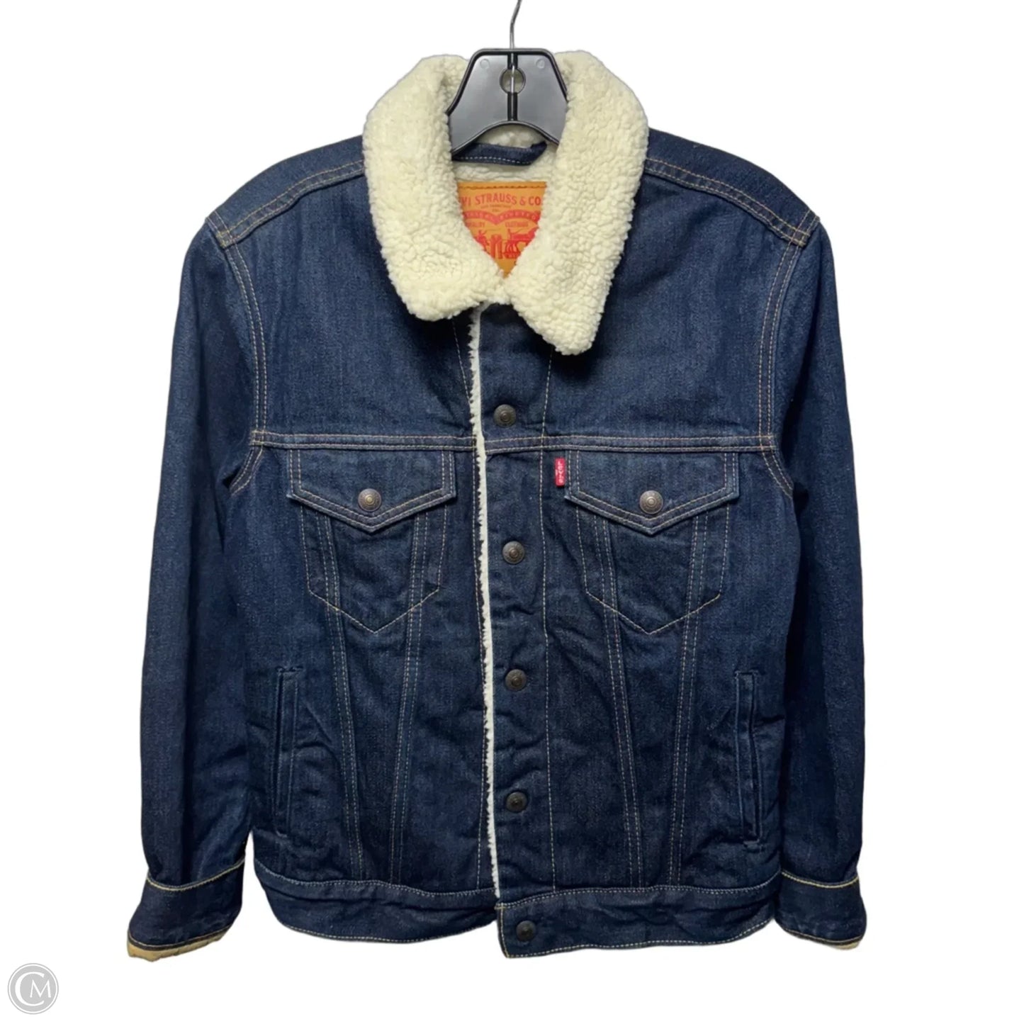 Jacket Denim By Levis In Blue Denim, Size: Xs