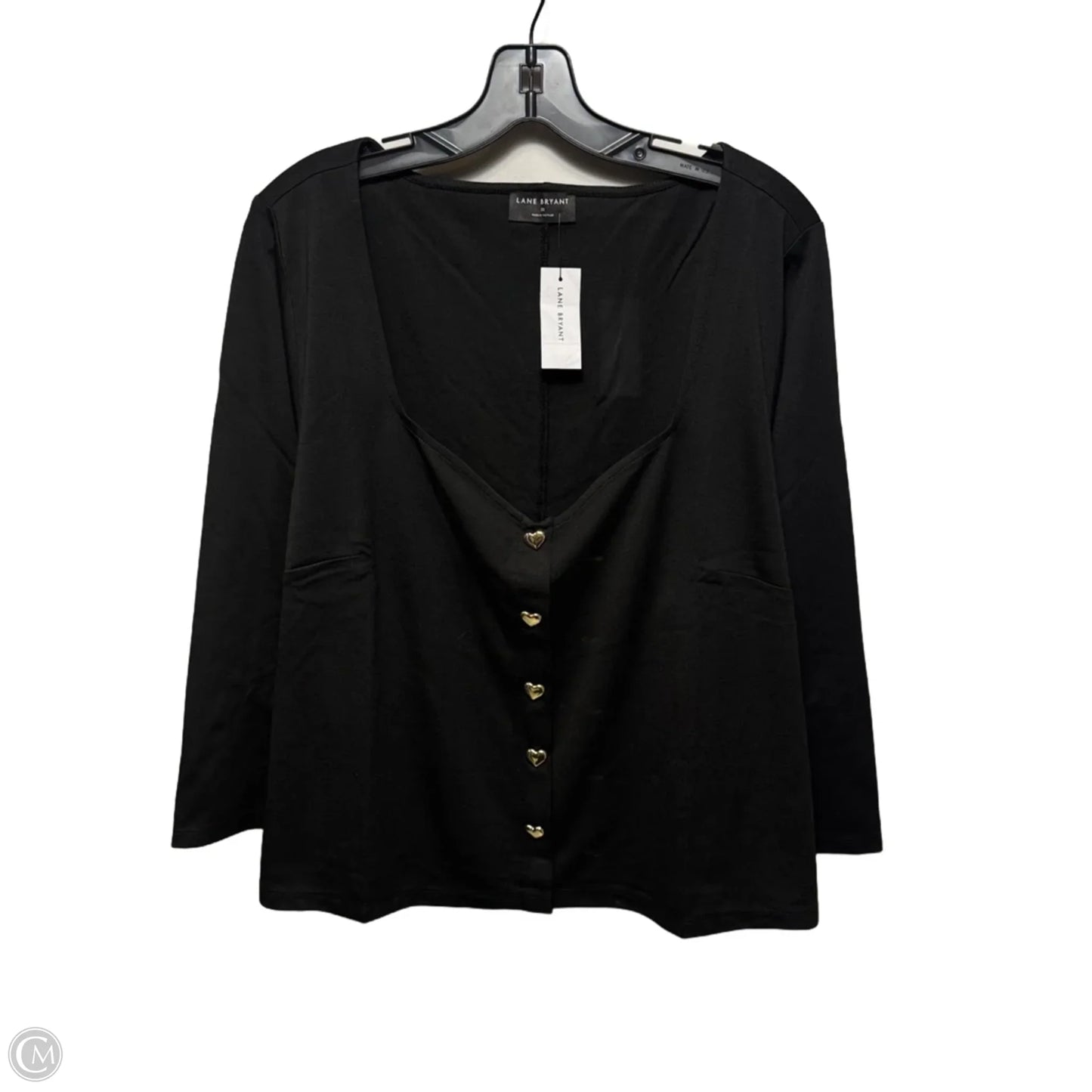 Top Long Sleeve By Lane Bryant In Black, Size: 2x
