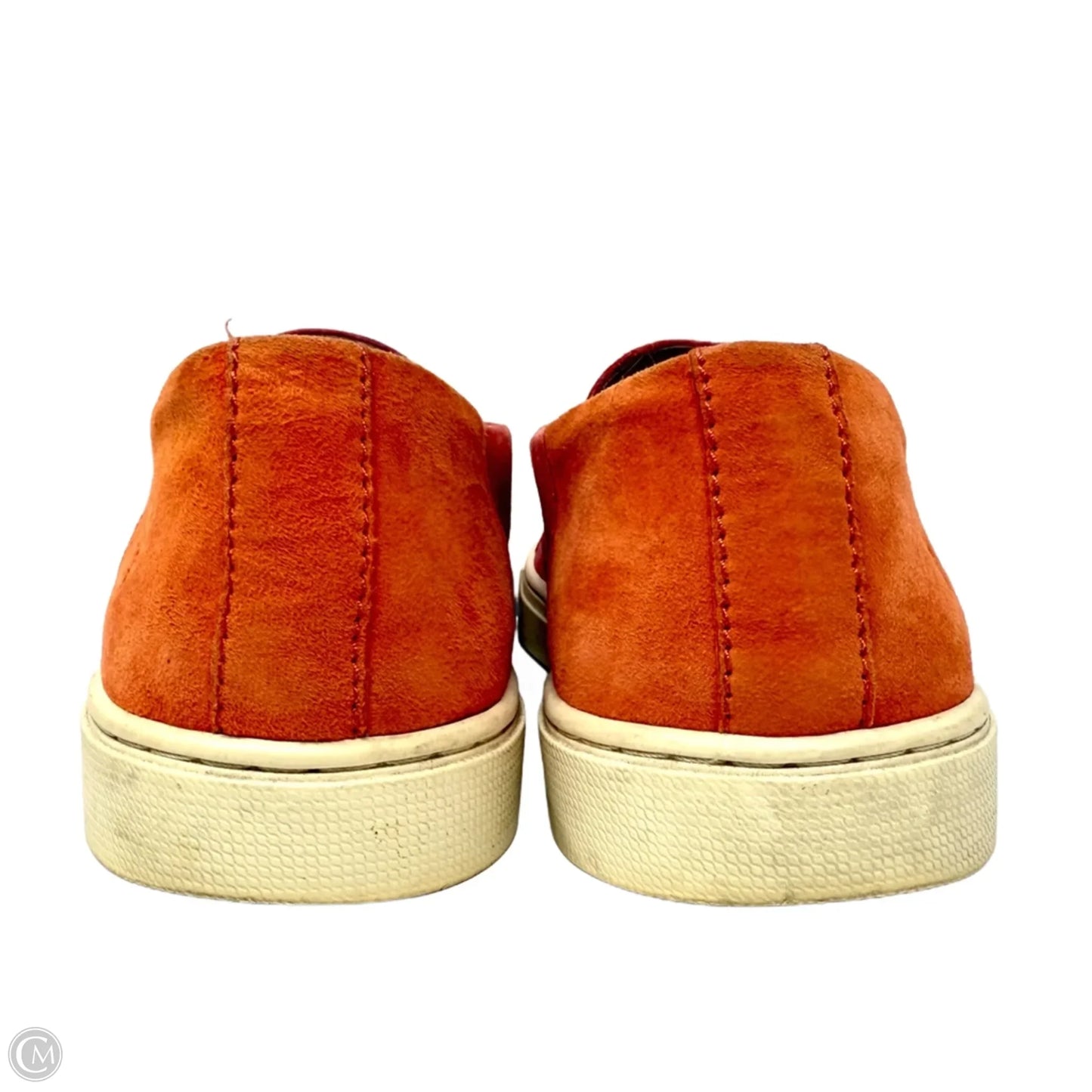 Gemma Cap Toe Suede Slip-On Sneakers Designer By Frye In Orange & Red, Size: 6.5