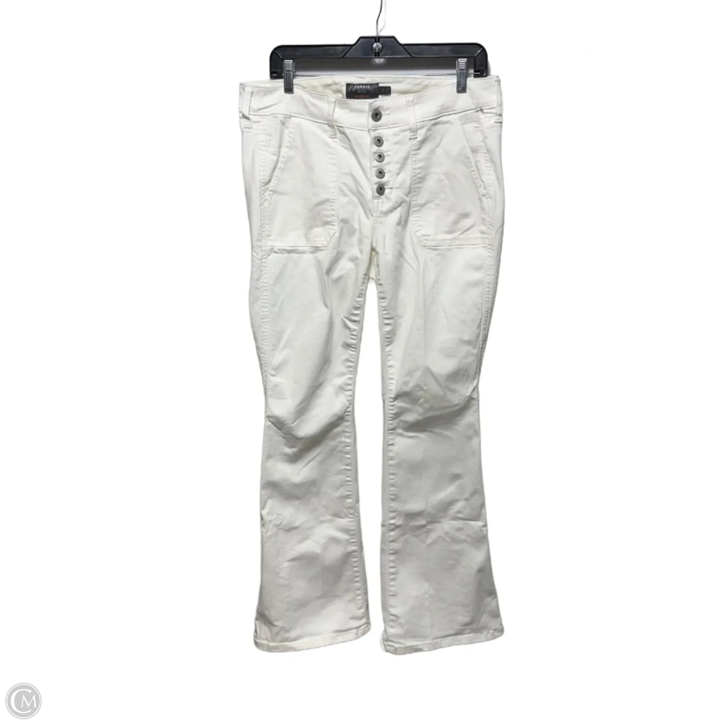 Mid-Rise Flare Jeans By Torrid In White, Size: 12
