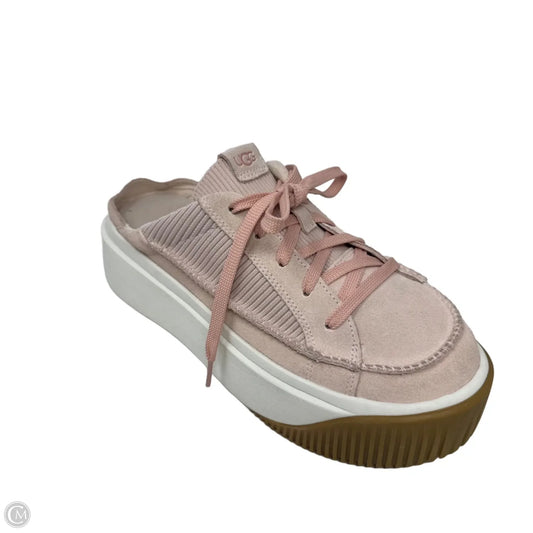EZ Duzzit Platform Mule Shoes Designer By Ugg In Pink, Size: 9