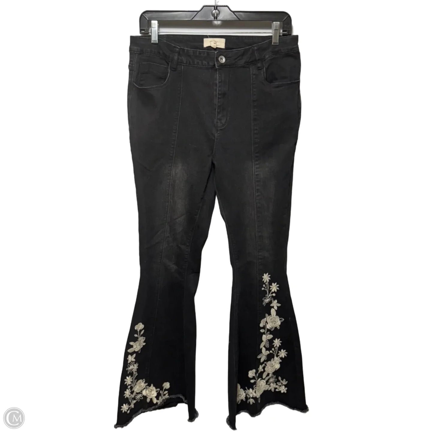 Embroidered Jeans Flared By Chelsea And Violet In Black, Size: 10