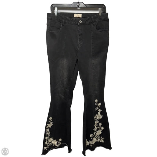 Embroidered Jeans Flared By Chelsea And Violet In Black, Size: 10
