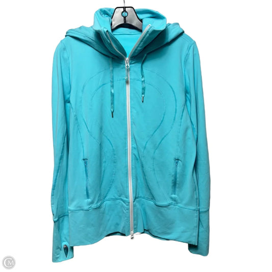 Hooded Athletic Jacket By Lululemon In Blue, Size: 10