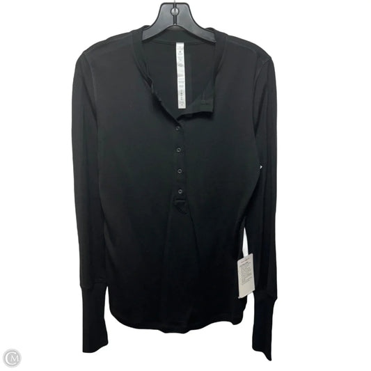 Fire Place Jersey Athletic Top Long Sleeve Crewneck By Lululemon In Black, Size: 10