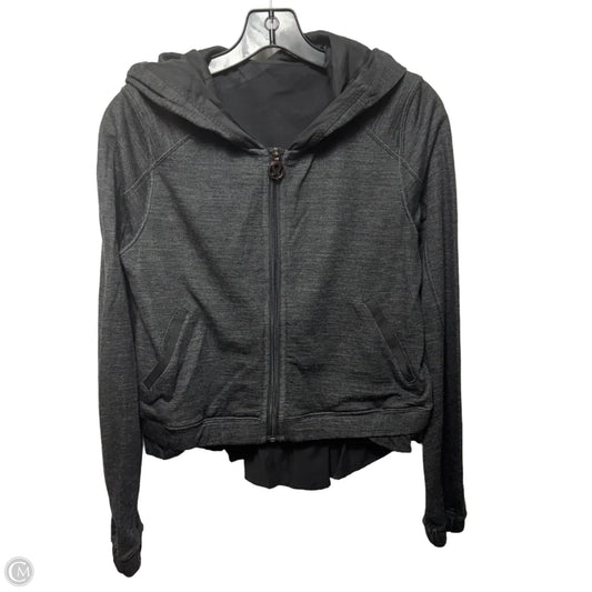 Hooded Athletic Jacket By Lululemon In Grey, Size: 8
