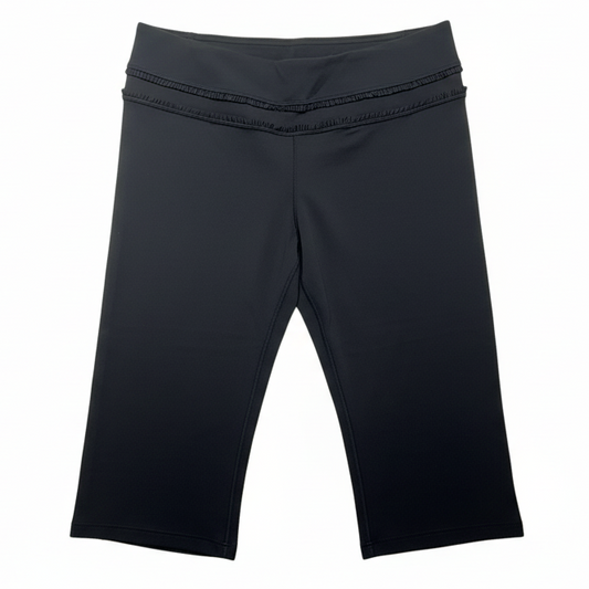 Groove Crop Ruffle Athletic Capris By Lululemon In Black, Size: 10