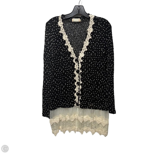 Sweater Cardigan By Altard State In Black & Cream, Size: M