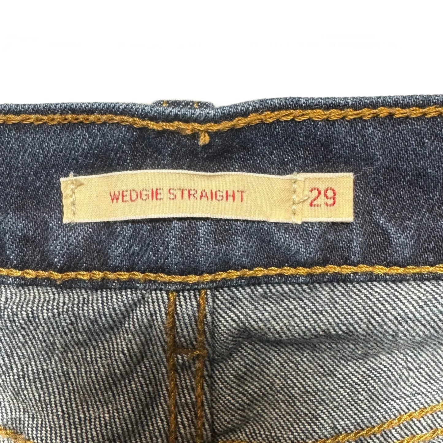 Wedgie Straight Jeans By Levis In Blue Denim, Size: 8/29