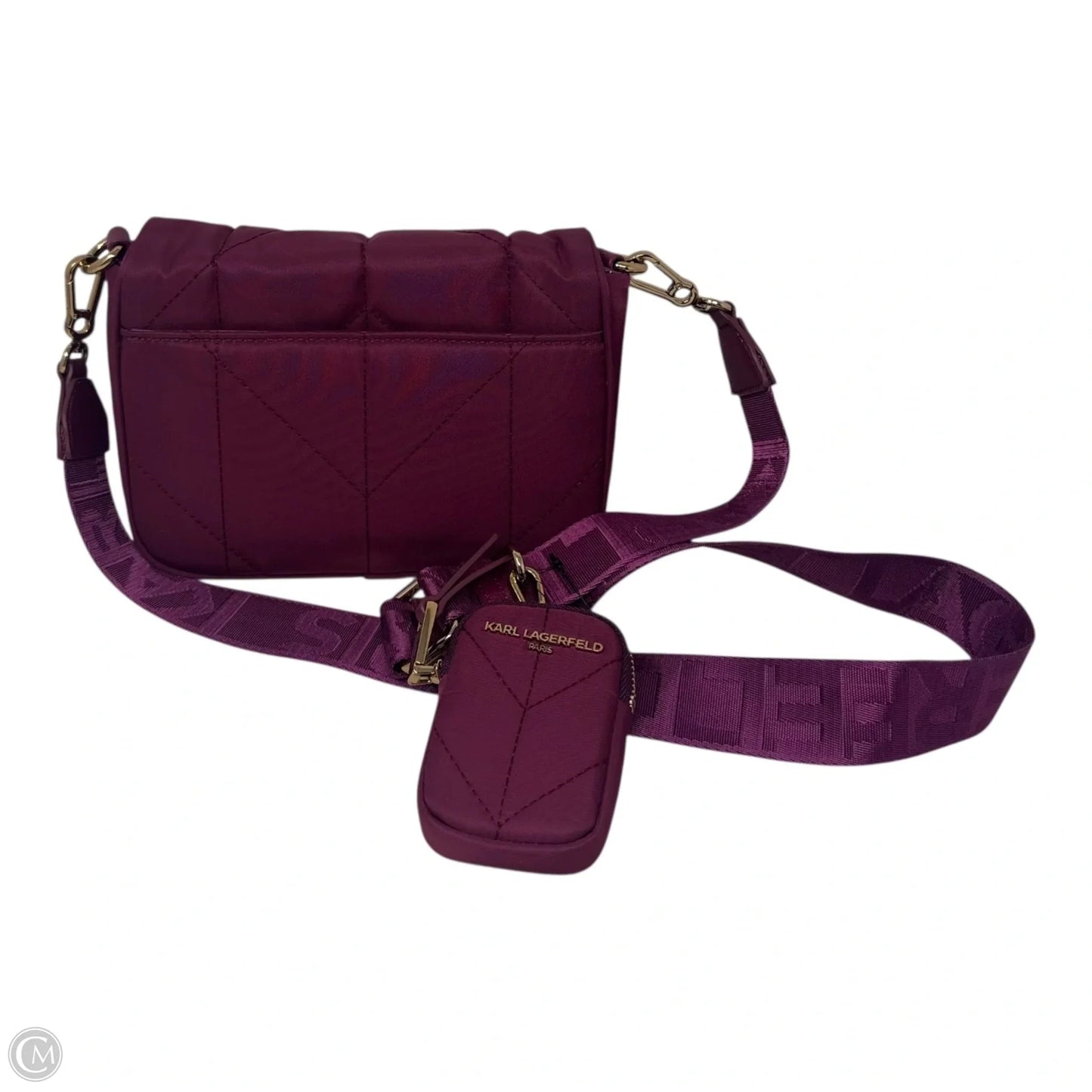 Quilted Crossbody Handbag Designer By Karl Lagerfeld, Size: Small