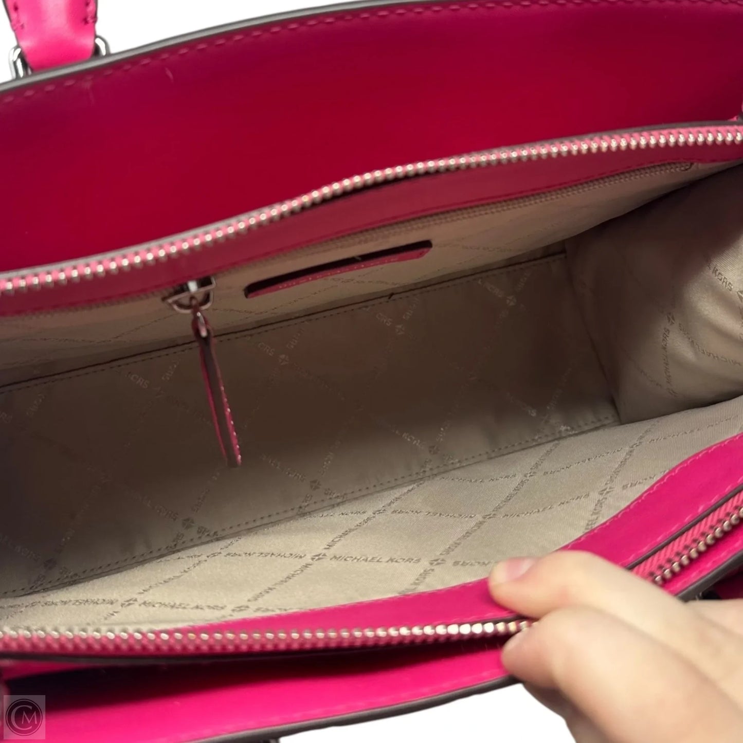 Sheila Sequin Satchel Handbag Designer By Michael Kors, Size: Medium