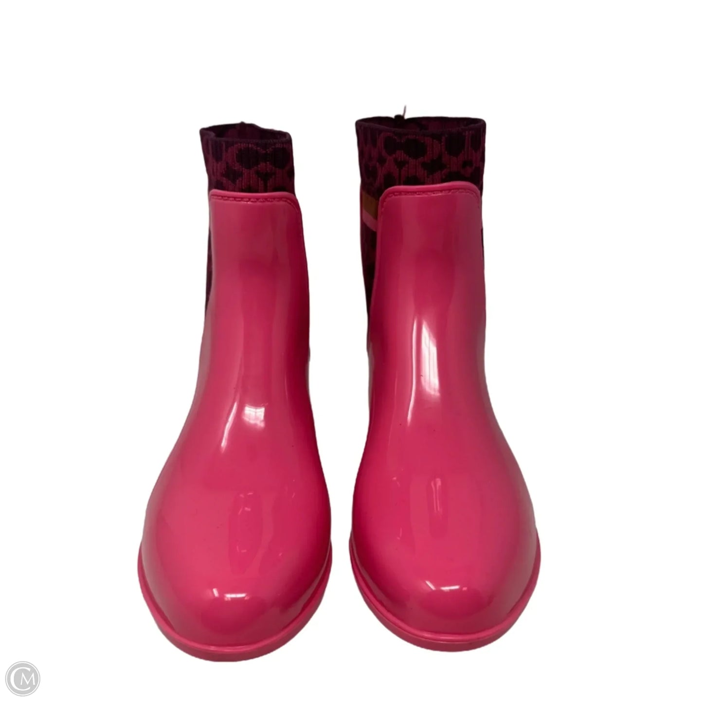 Rivington Rain Boots Designer By Coach In Pink, Size: 7