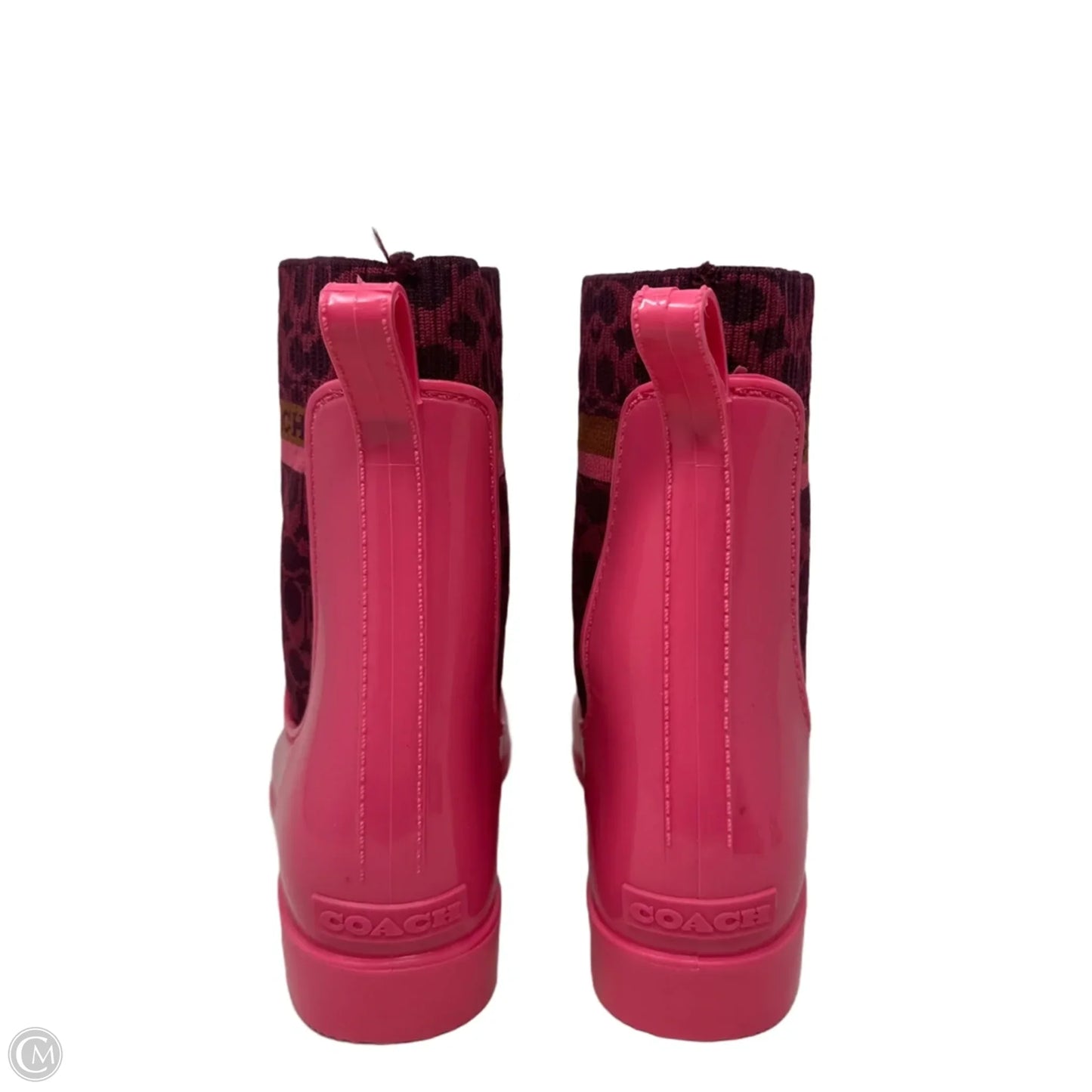 Rivington Rain Boots Designer By Coach In Pink, Size: 7