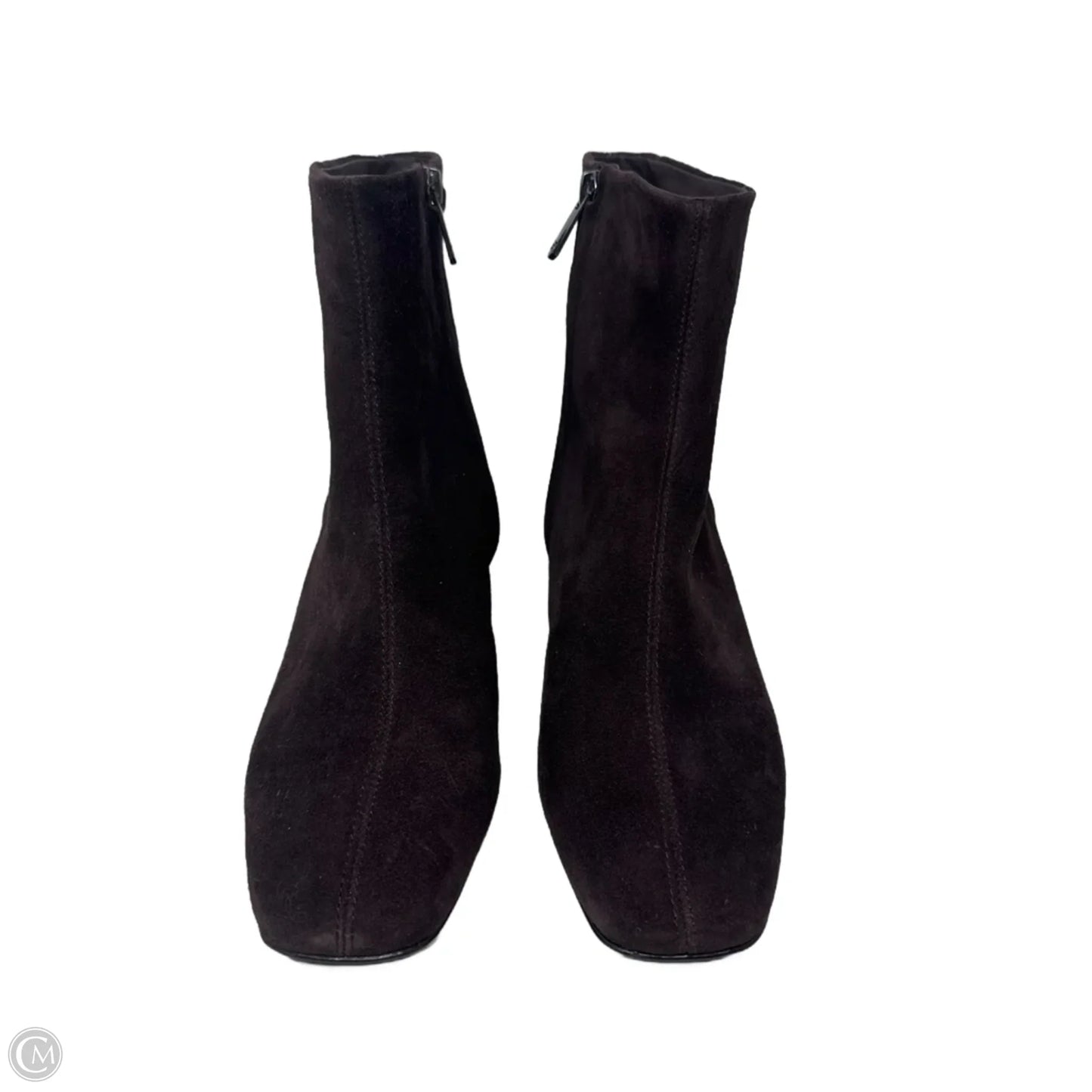 Suede Block Heel Boots Ankle Heels By Sam Edelman In Brown, Size: 7