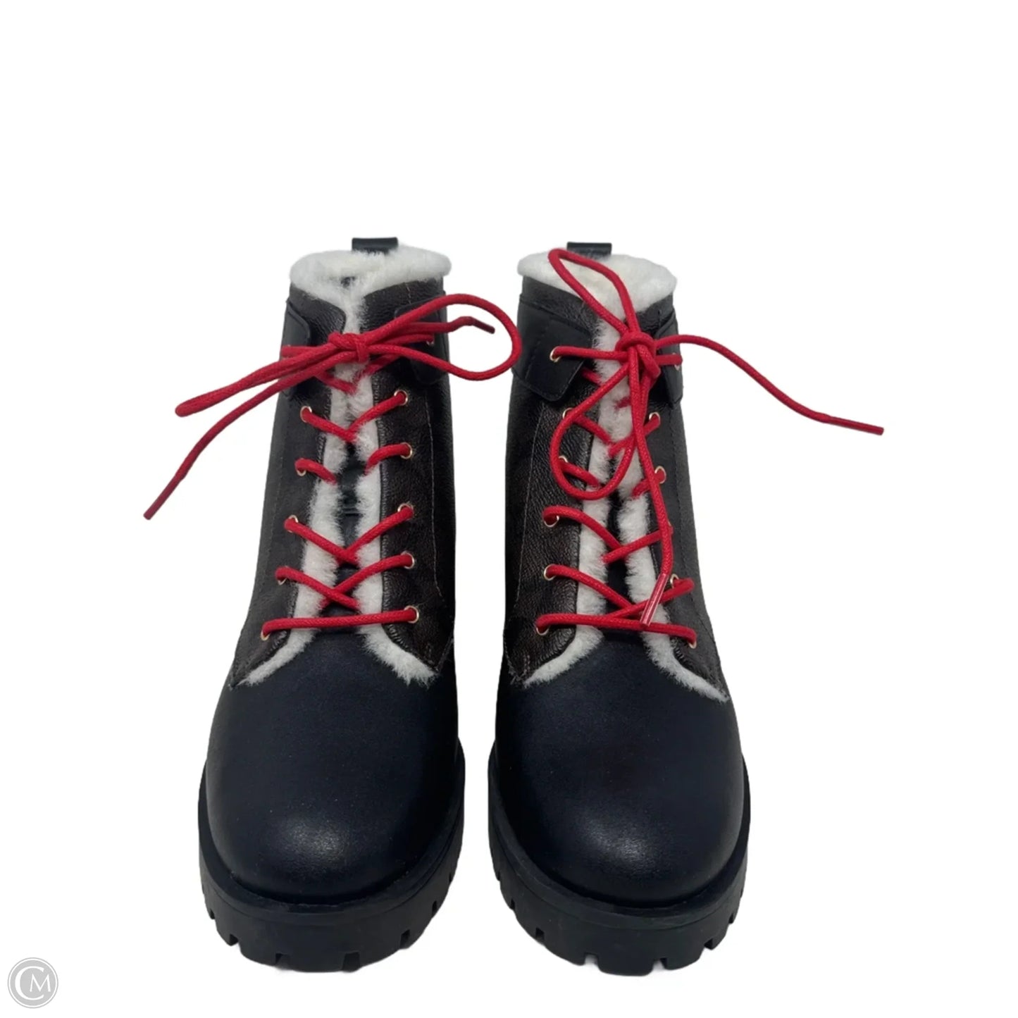 Lorraine Boots Designer By Coach In Black & Brown, Size: 7