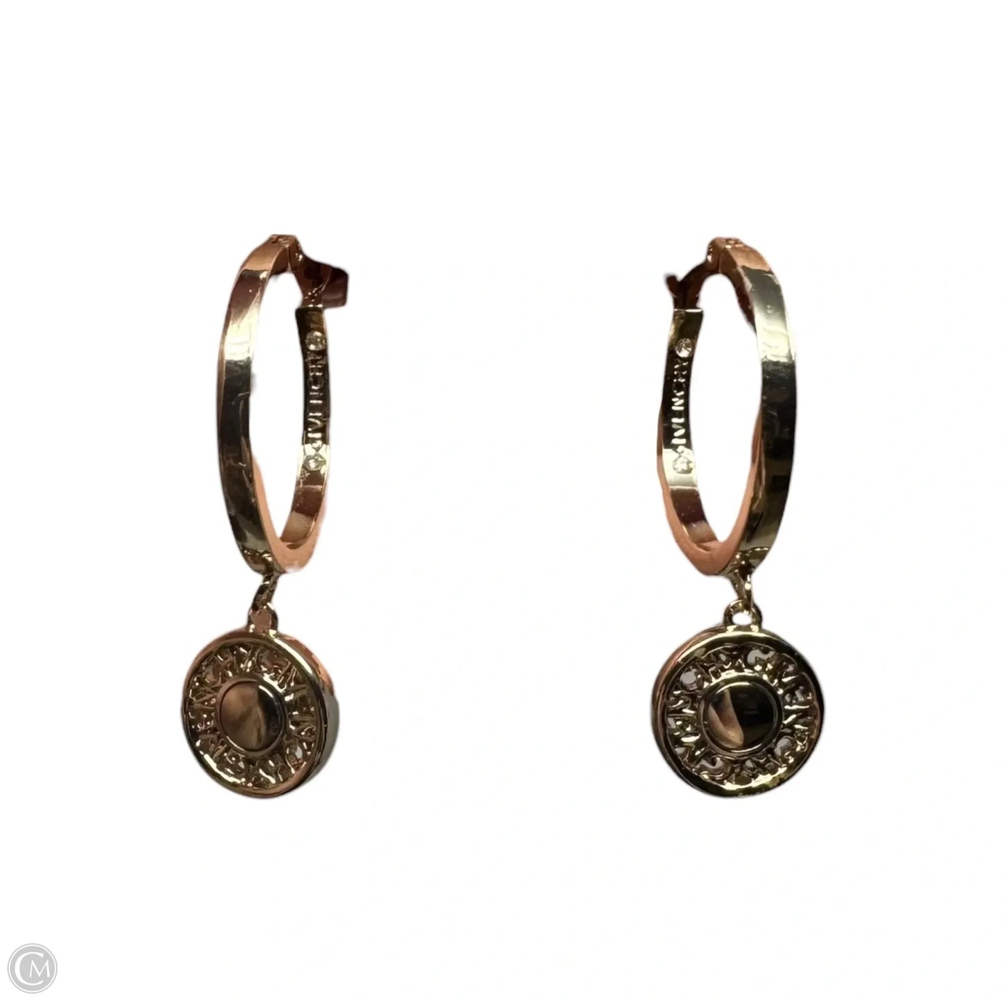 Logo Dangle Gold Hoop Earrings by Givenchy