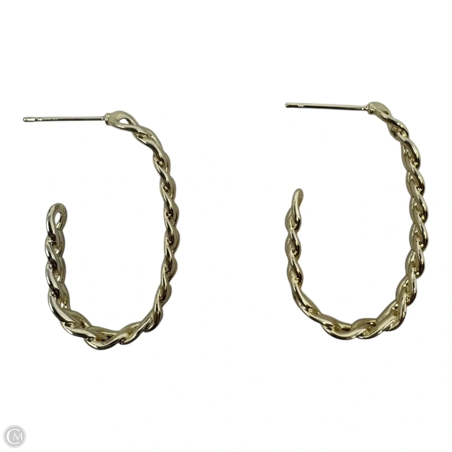 Elongated Gold Chain Hoop Earrings