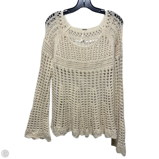 Open Knit Sweater By Free People In Cream, Size: S