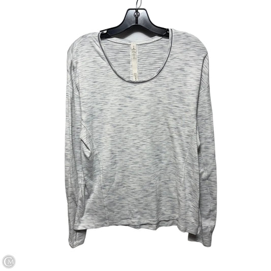 Athletic Top Long Sleeve Crewneck By Lululemon In Grey & White, Size: 10