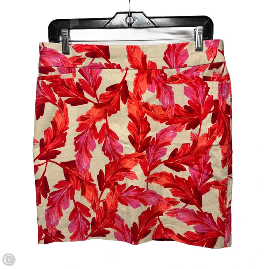Skirt Short By Chicos In Red & Tan, Size: 10